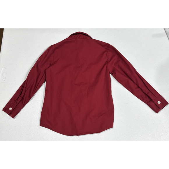 VAN HEUSEN Boys Red Button Up Dress Shirt Long Sleeve Sz 5 Party Formal Holiday - Picture 2 of 8